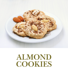 Almond Cookies are crunchy, almond-flavored treats with a hint of sweetness, perfect for pairing with tea or coffee.