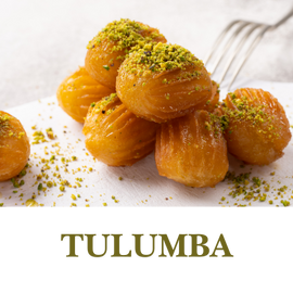 Tulumba are golden, deep-fried dough pastries soaked in sweet syrup, crispy on the outside with a tender interior.