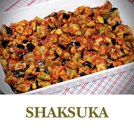 Shaksuka is a flavorful dish of fried vegetables in a tomato sauce, often enjoyed warm as a hearty appetizer.